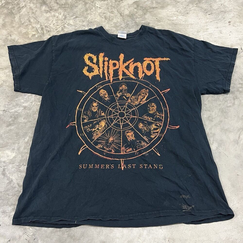 Slipknot Summer Last Stand Concert T Shirt Yellow Wheel Please READ DESCRIPTION